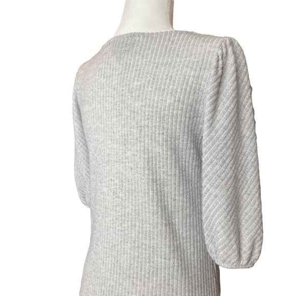Anthropologie W5 Women’s puff sleeve ribbed gray top, Sz S - Picture 10 of 12